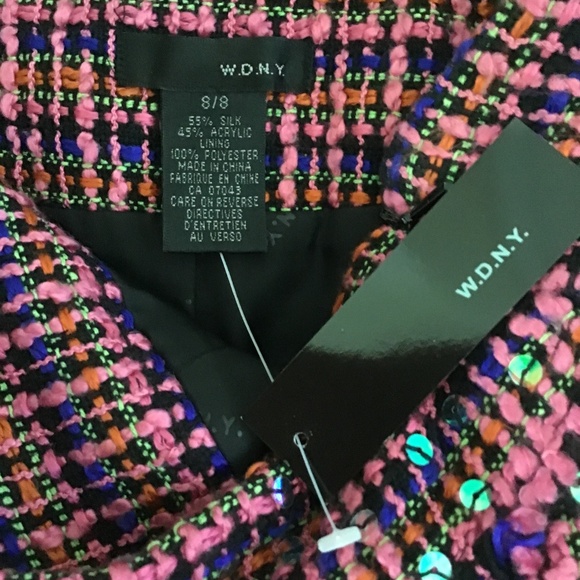 WD.NY Dark pink/ purple multicoloured tweed textured skirt size 4 - Picture 7 of 10